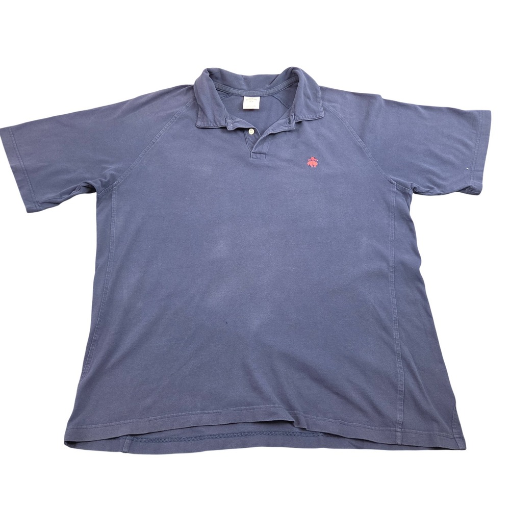 Brooks Brothers Polo Shirt Mens XL Navy Blue Cotton 346 Raglan Sleeve Casual